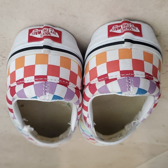 VANS Rainbow Checkered Kids Size 3 - Picture 3 of 5